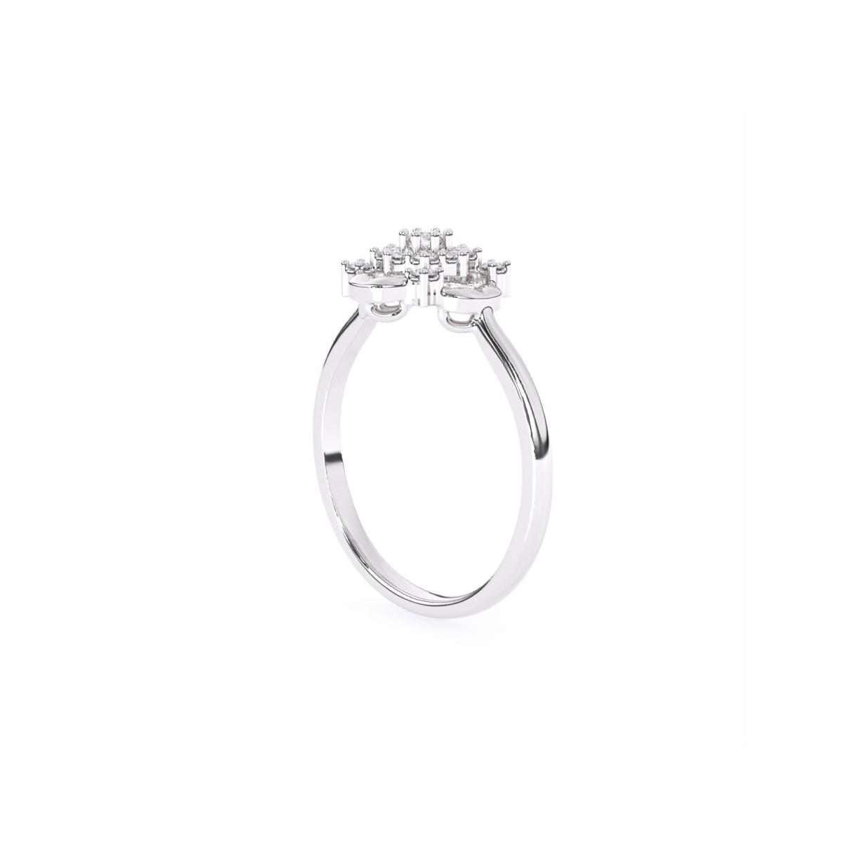 Round Fancy Geometric Pattern 14K Gold Diamond Ring